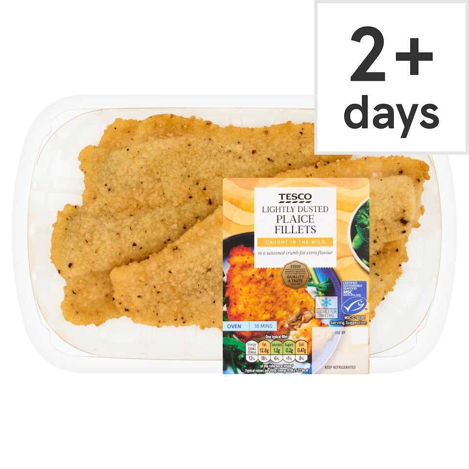 Tesco Lightly Dusted Plaice Fillets 260g