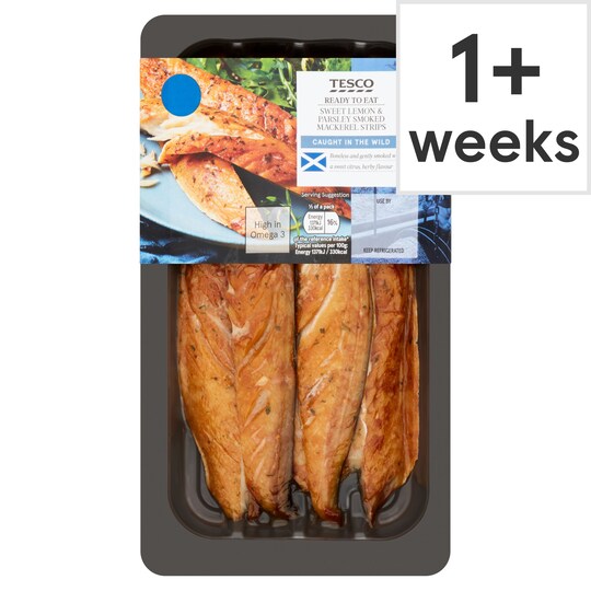 Tesco Sweet Lemon & Parsley Smoked Mackerel Strips 200G Tesco Groceries