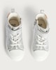 image 2 of F&F Girls Glitter Touch Fastening High Top Trainers in Silver