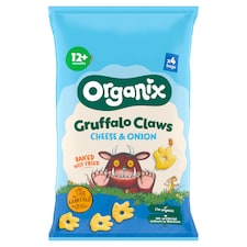 Organix Cheese & Onion Gruffalo Claws Organic Toddler Snack Multipack 4x15g 12 months+