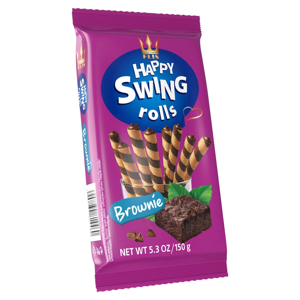Flis Extra Crunchy Wafer Tubes with Brownie Flavor 150 g