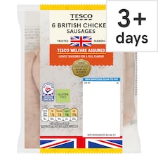 Tesco British Chicken Sausages 6 Pack 400G