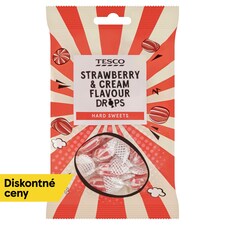 Tesco Smotanové dropsy s jahodovou príchuťou 90 g