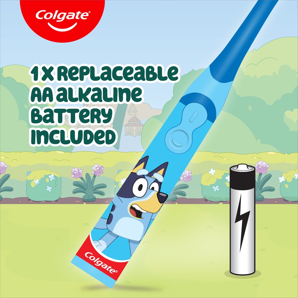image 1 of Colgate Kids Bluey Extra Soft Battery Toothbrush