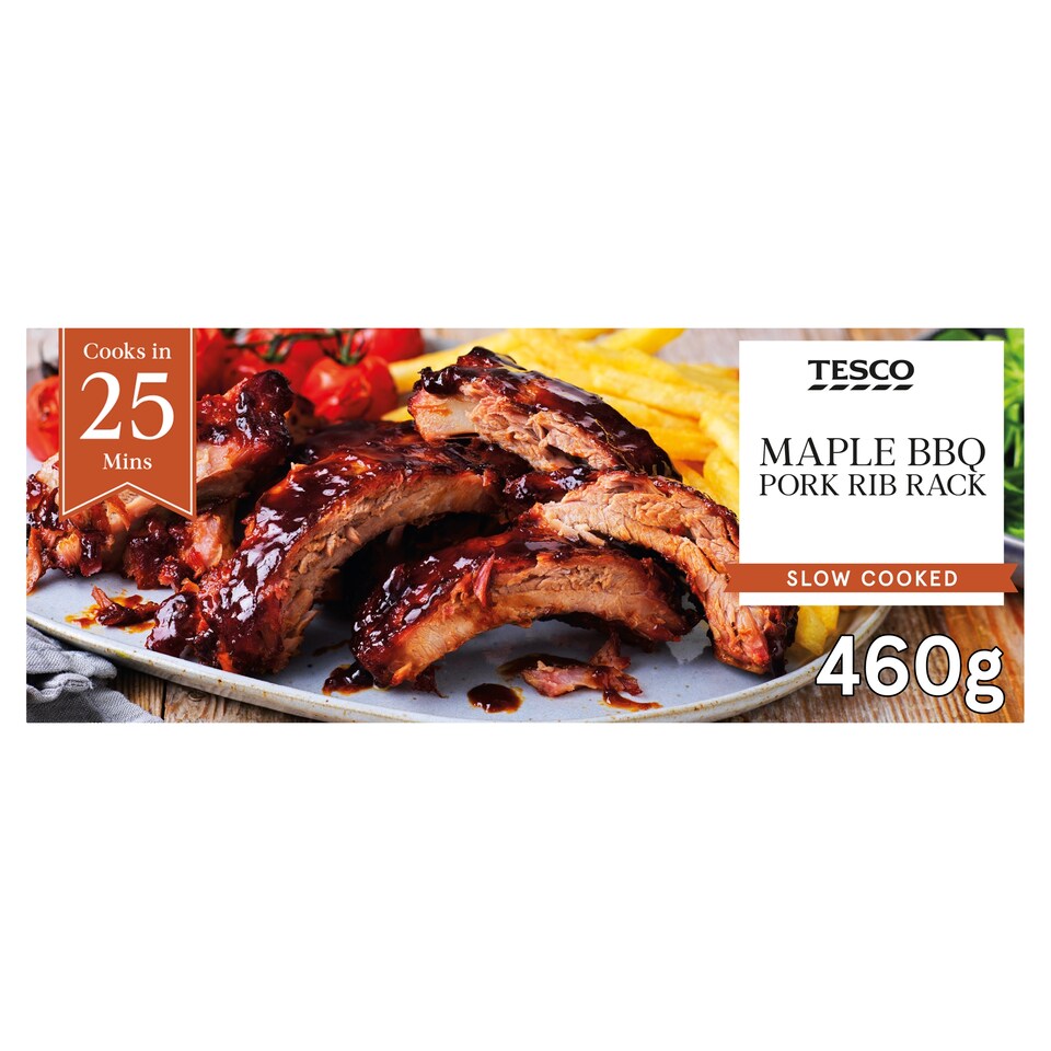 Tesco Grill Maple Bbq Pork Rib 460G