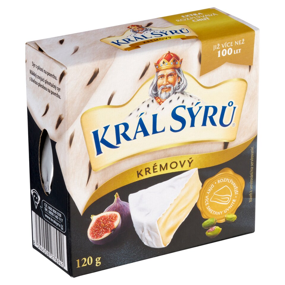 image 1 of Král Sýrů Soft Ripening Full-Fat Cheese with White Mold on the Surface 120 g