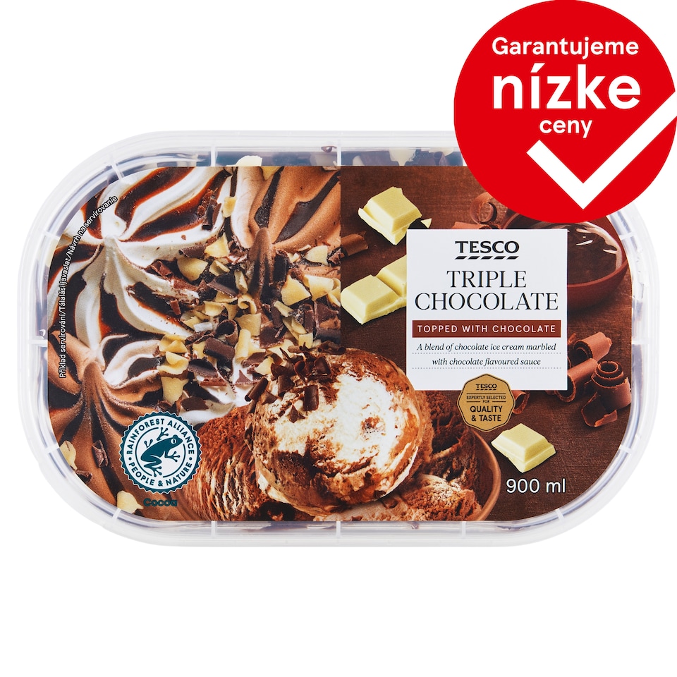 Tesco Triple Chocolate Topped with Chocolate 900 ml