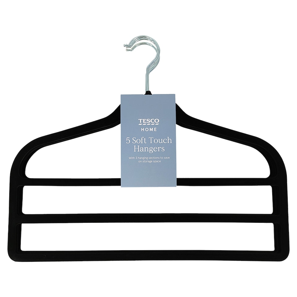 Tesco Soft Touch Space Saving Hangers 5 Pack