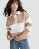 image 1 of F&F Cotton Rich Stripe Print Collared Rugby Sweatshirt in Multi