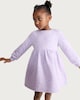 image 2 of F&F Girls Floral Print Long Sleeved Sweat Dress in Lilac