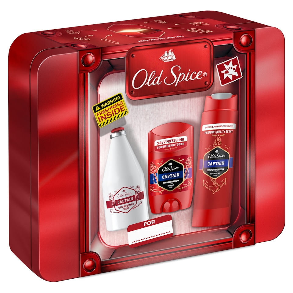 obrázok 1 z Old Spice Darčeková Súprava V Kovovej Škatuľke: Tuhý Dezodorant, Sprchový Gél A Voda Po Holení