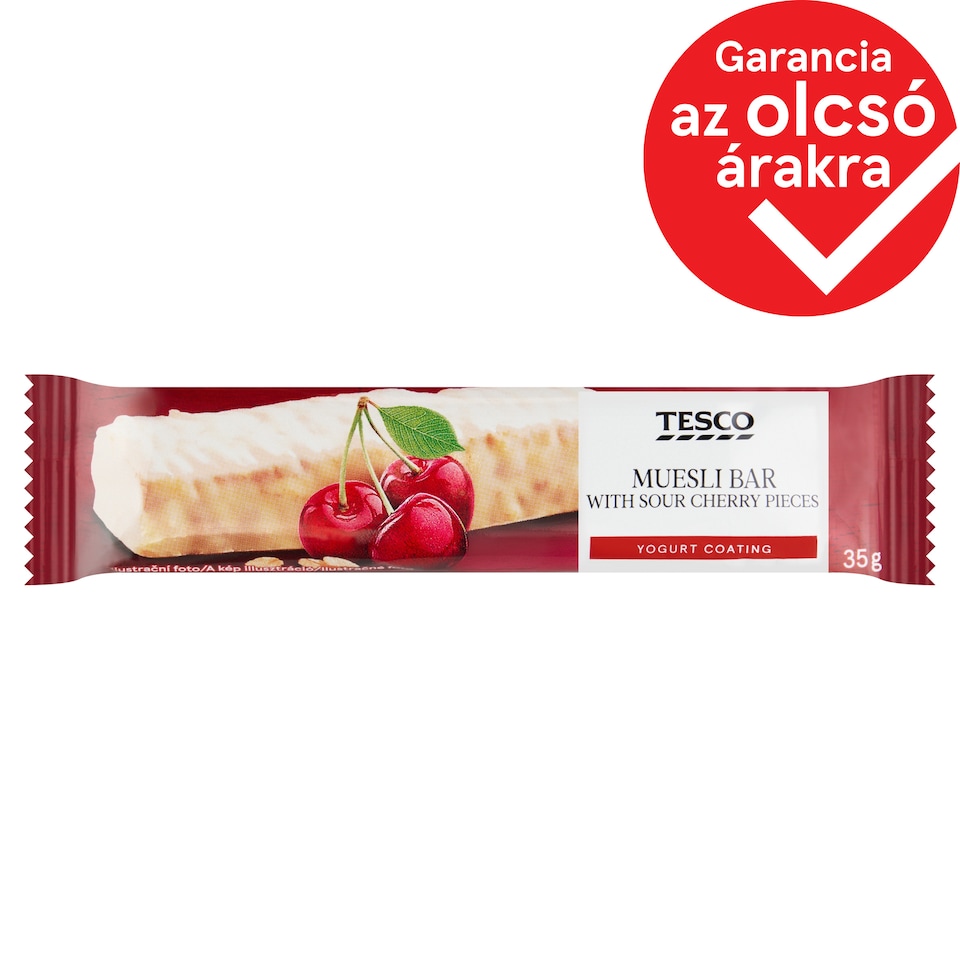 Tesco meggyes müzliszelet joghurtos bevonattal 35 g