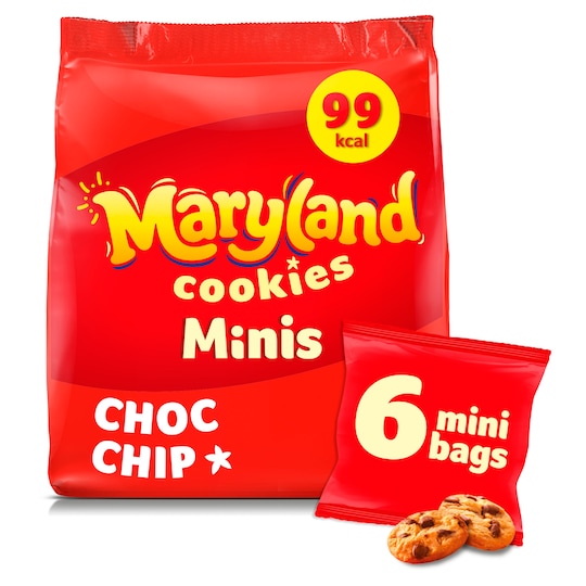 Maryland Cookies Chocolate Chip Minis 6 Bags 118.8G Tesco Groceries