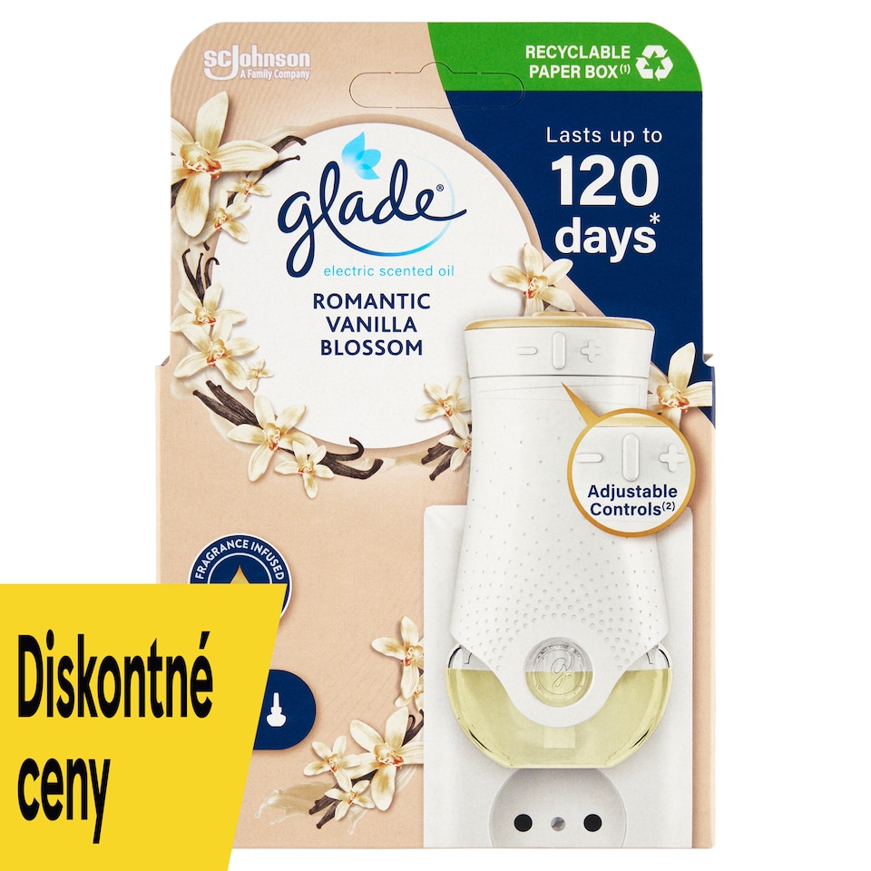 image 1 of Glade Electric Scented Oil Romantic Vanilla Blossom Electric Liquid Air Freshener 20 ml