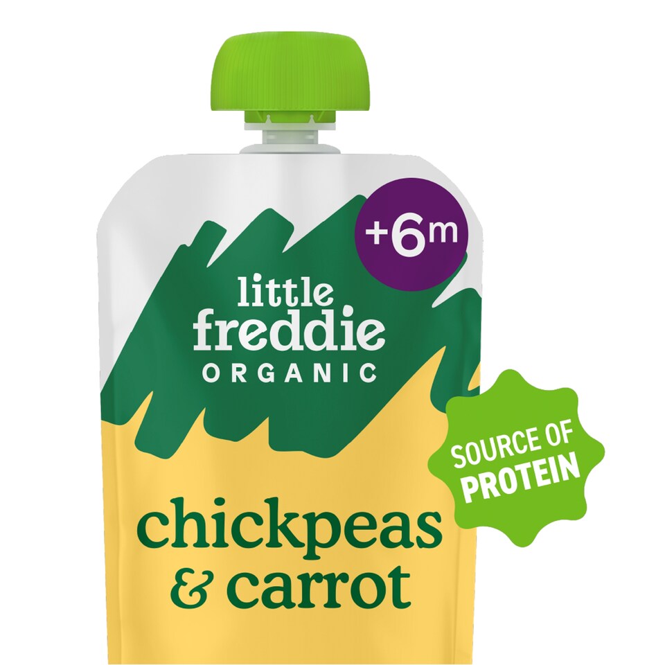 Little Freddie Organic Chickpeas & Carrots With Pumpkin Seed Butter Baby Food Pouch +6Months 100g