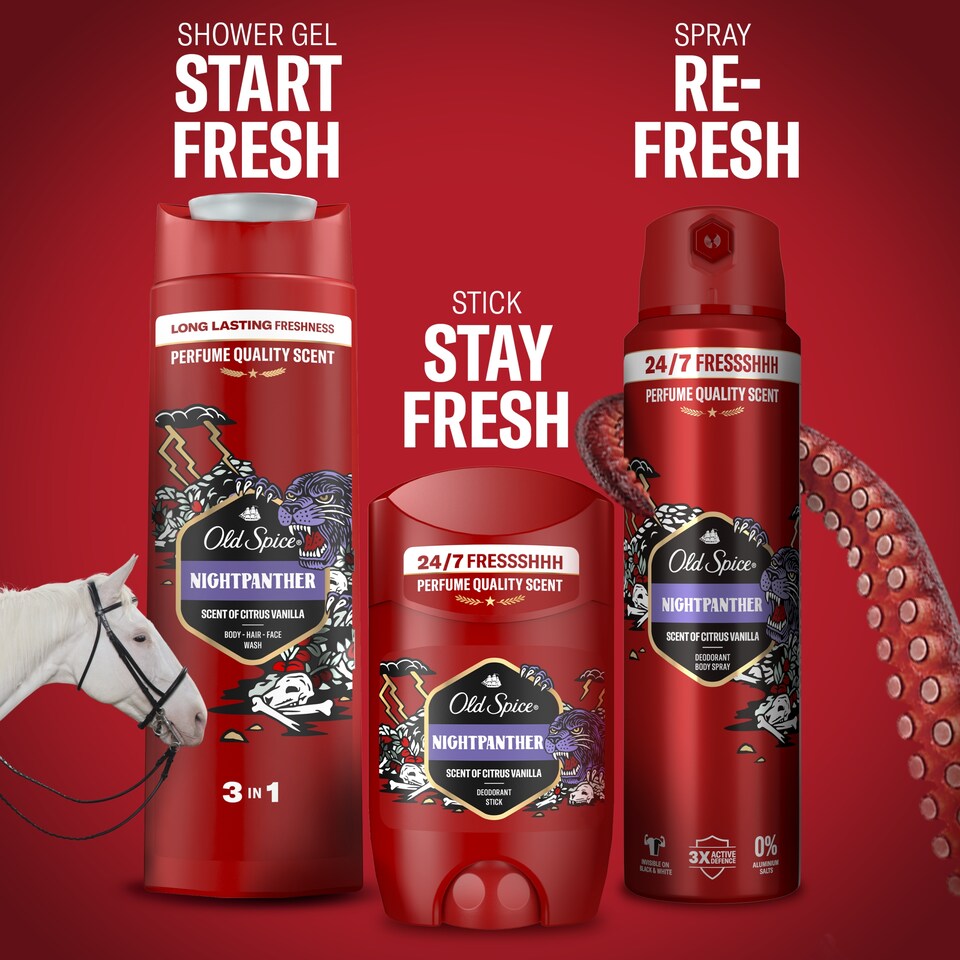 Obrázek 1 pro produkt Old Spice Night Panther Tělový Deodorant Ve Spreji Pro Muže 150ml