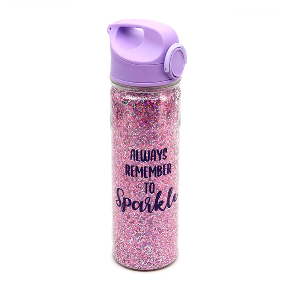 Tesco Lilac Sparkle Water Bottle 500ml