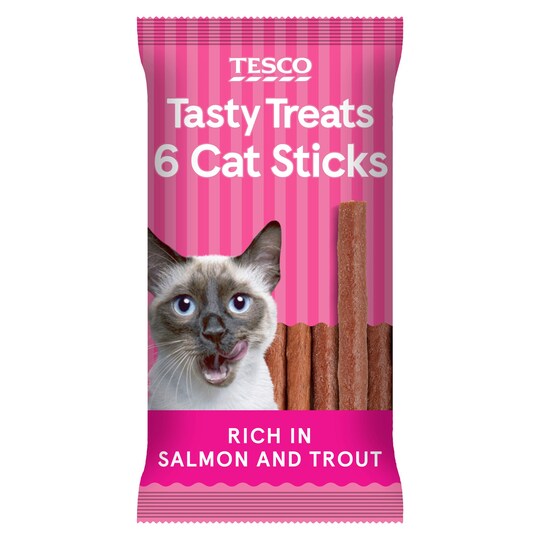 Tesco Cat Sticks Treats Salmon & Trout 30G Tesco Groceries