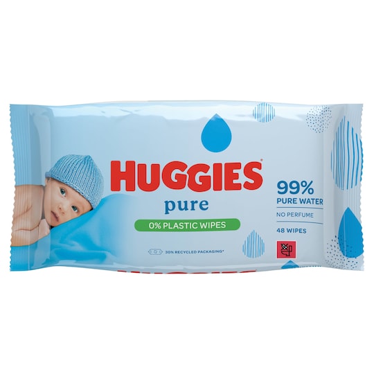 Huggies Pure 0 Plastic Baby Wipes 48 Wipes Tesco Groceries
