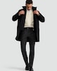 image 1 of F&F Funnel Neck Single Button Overcoat with Wool in Black
