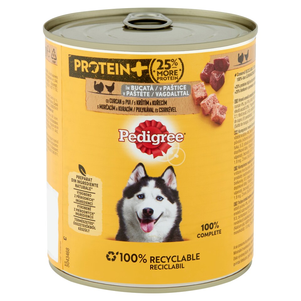 Pedigree Complete Wet Food for Adult Dogs with Turkey and Chicken Mince 800 g