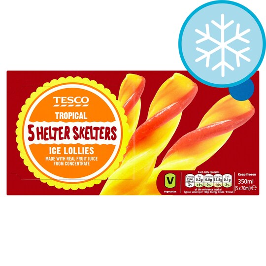 Tesco 5 Mixed Berry Helter Skelter Lollies 350Ml Tesco Groceries