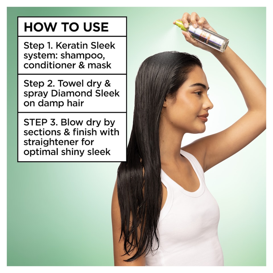 image 1 of Garnier Keratin Sleek Diamond Spray 150ml