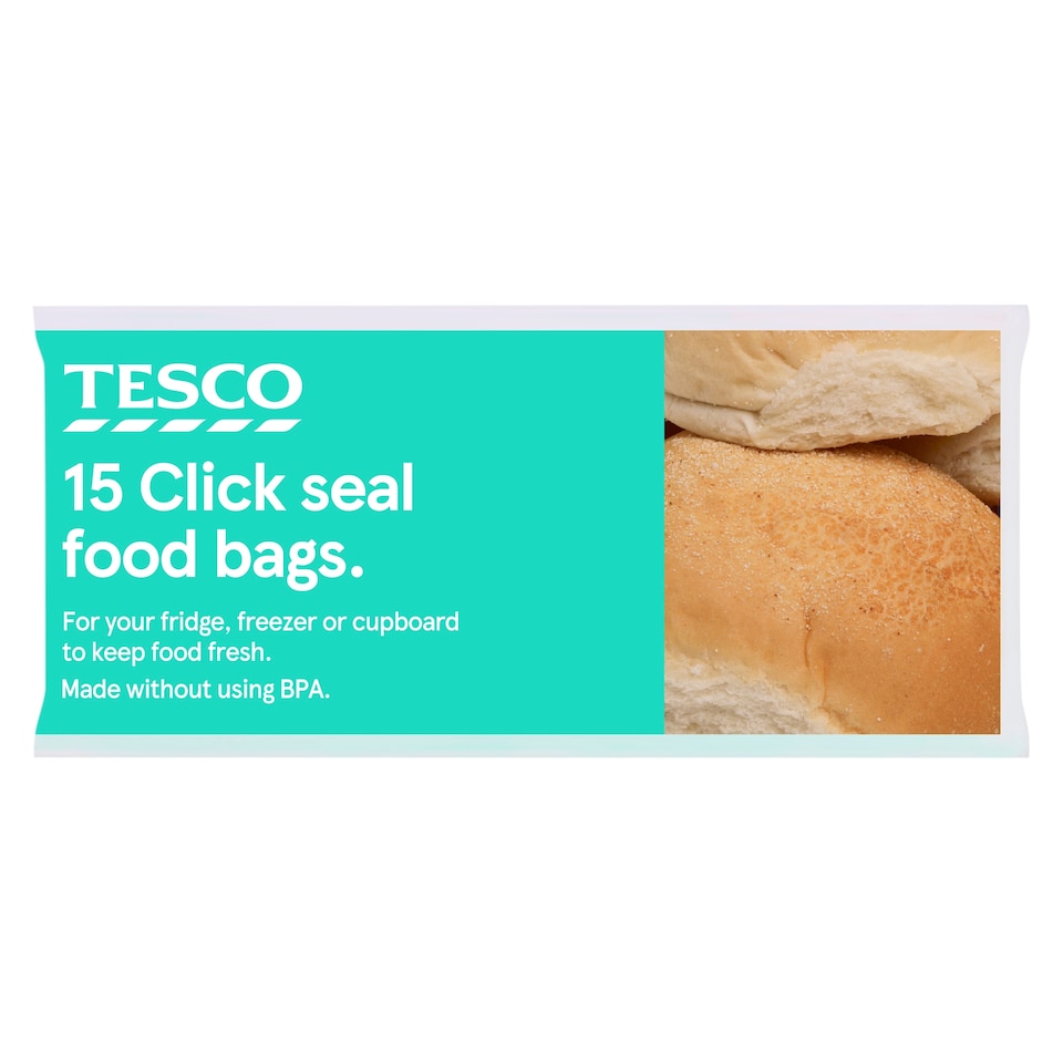 Tesco Extra Large Click Seal Food Bags 15 Pack