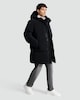 image 2 of F&F Longline Hooded Shower Resistant Puffer Coat in Black