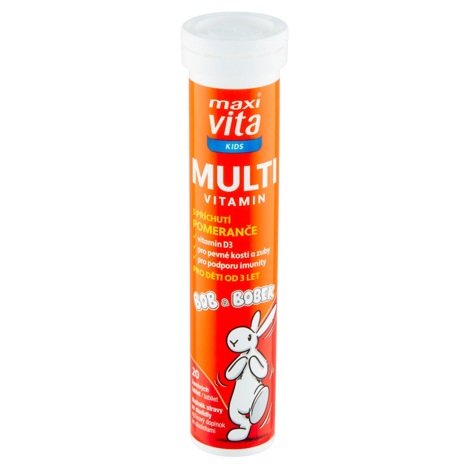 Maxi Vita Kids Multivitamin with Orange Flavor 20 Sparkling Tablets 76g