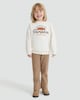 image 3 of F&F Girls Cotton Rich Pumpkin Picking Crew Sweatshirt in Cream