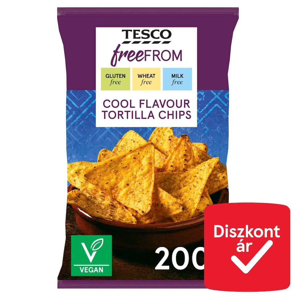 Tesco Free From glutén-és tejmentes kukoricasnack fokhagyma, paradicsom-és fehérbors ízesítéssel 200