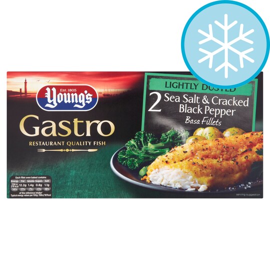 Youngs Gastro 2 Basa Fillets Salt &Blk Pepper