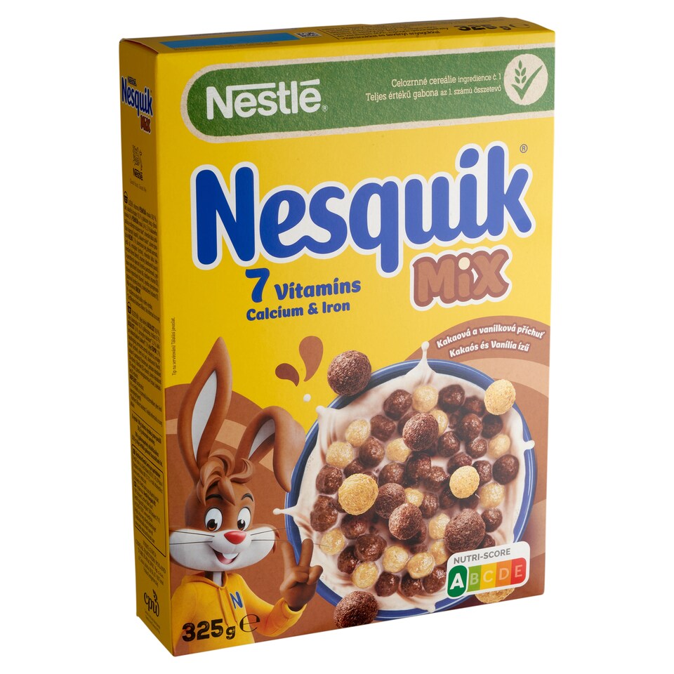 image 1 of Nestlé Nesquik Mix Cocoa and Vanilla Flavoured Crunchy Cereal with Vitamins and Minerals 325 g