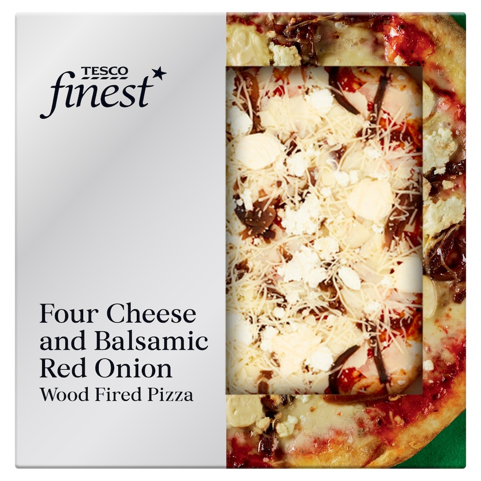 Tesco Finest Four Cheese & Balsamic Red Onion Pizza 455G