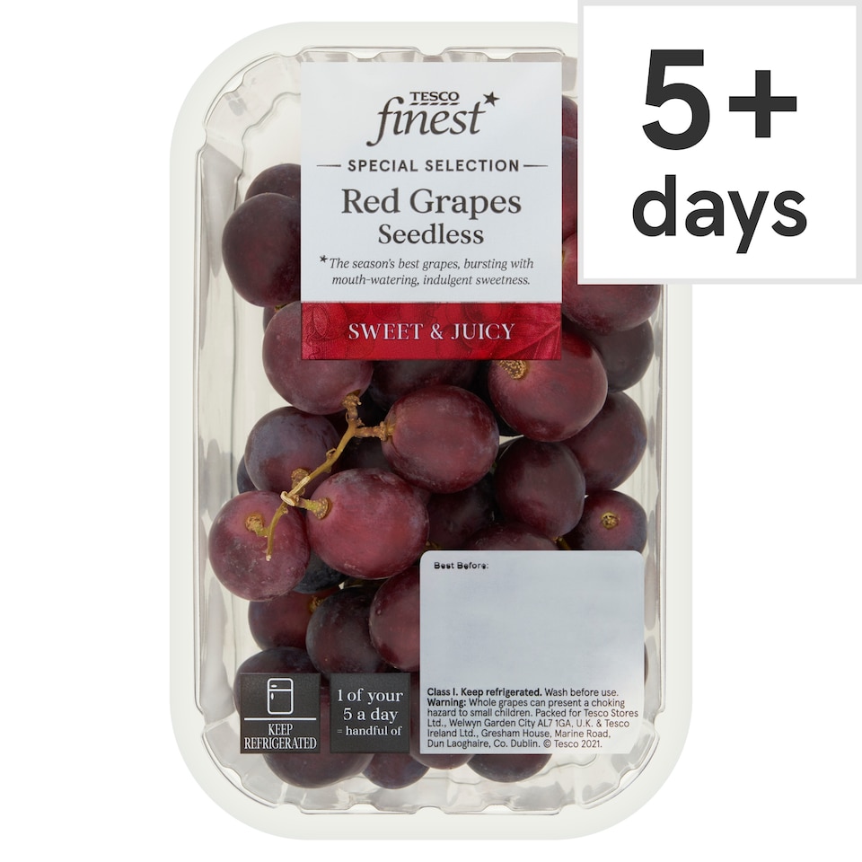 Tesco Finest Red Grapes Seedless 500G