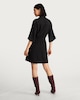 image 4 of F&F Button Front Tie Waist Mini Dress in Black