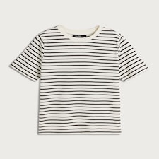 F&F Pure Cotton Stripe Print T-Shirt in Multi Brown