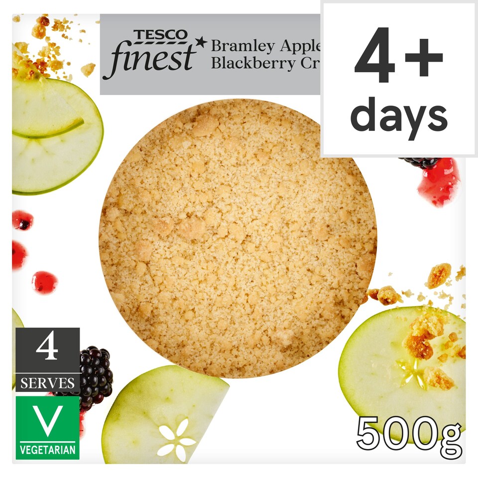 Tesco Finest Bramley Apple & Blackberry Crumble 500g Tesco Groceries