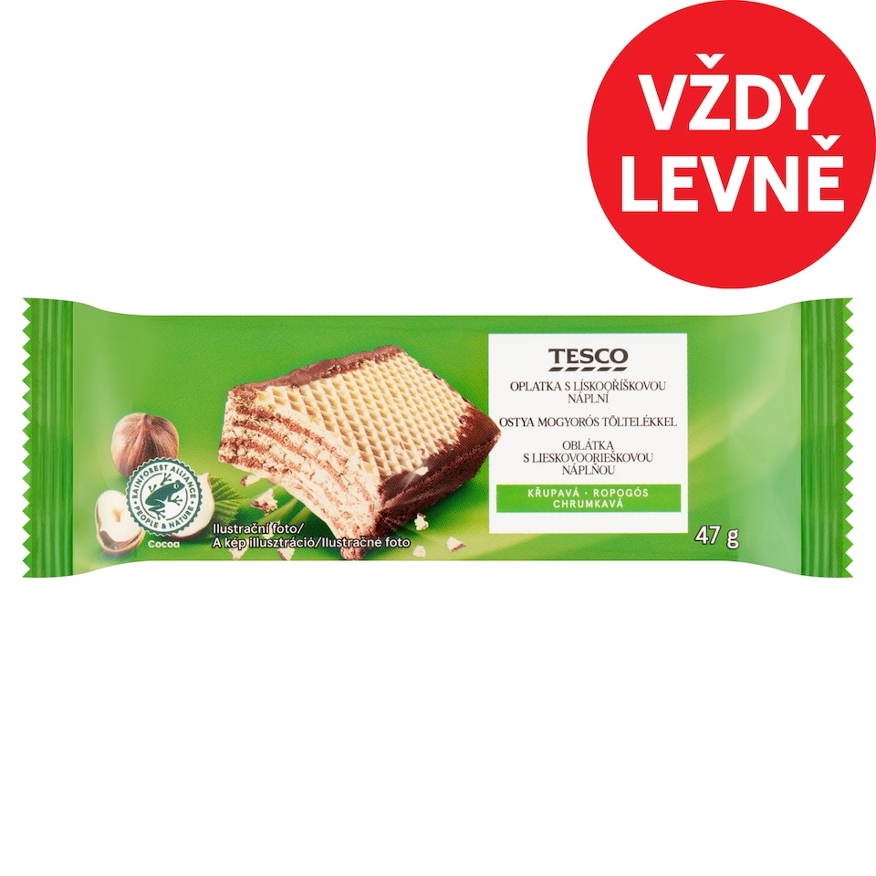 Tesco Wafer with Hazelnut Filling 47g