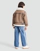 image 3 of F&F Girls Faux Shearling Aviator Jacket in Brown