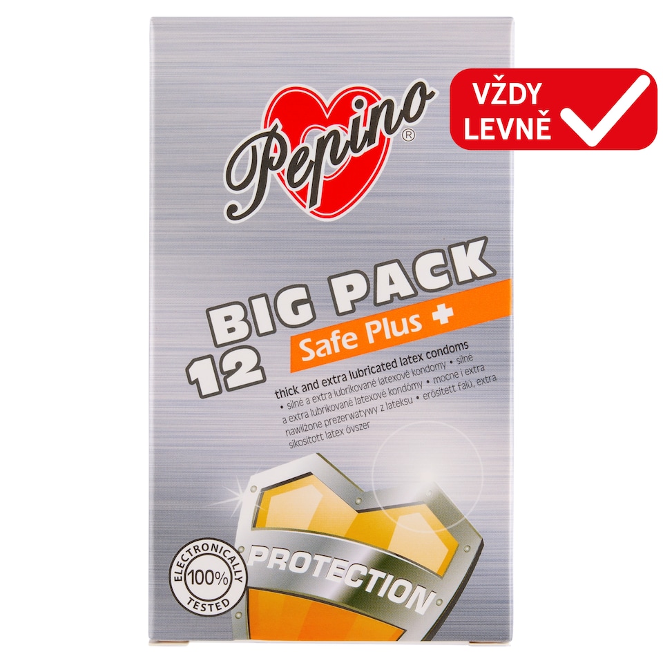 Pepino Safe Plus silné a extra lubrikované latexové kondomy 12 ks