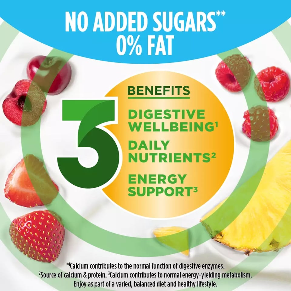 image 1 of Activia Strawberry & Mixed Fruit Fat Free Gut Health Yoghurt Multipack 8x115g