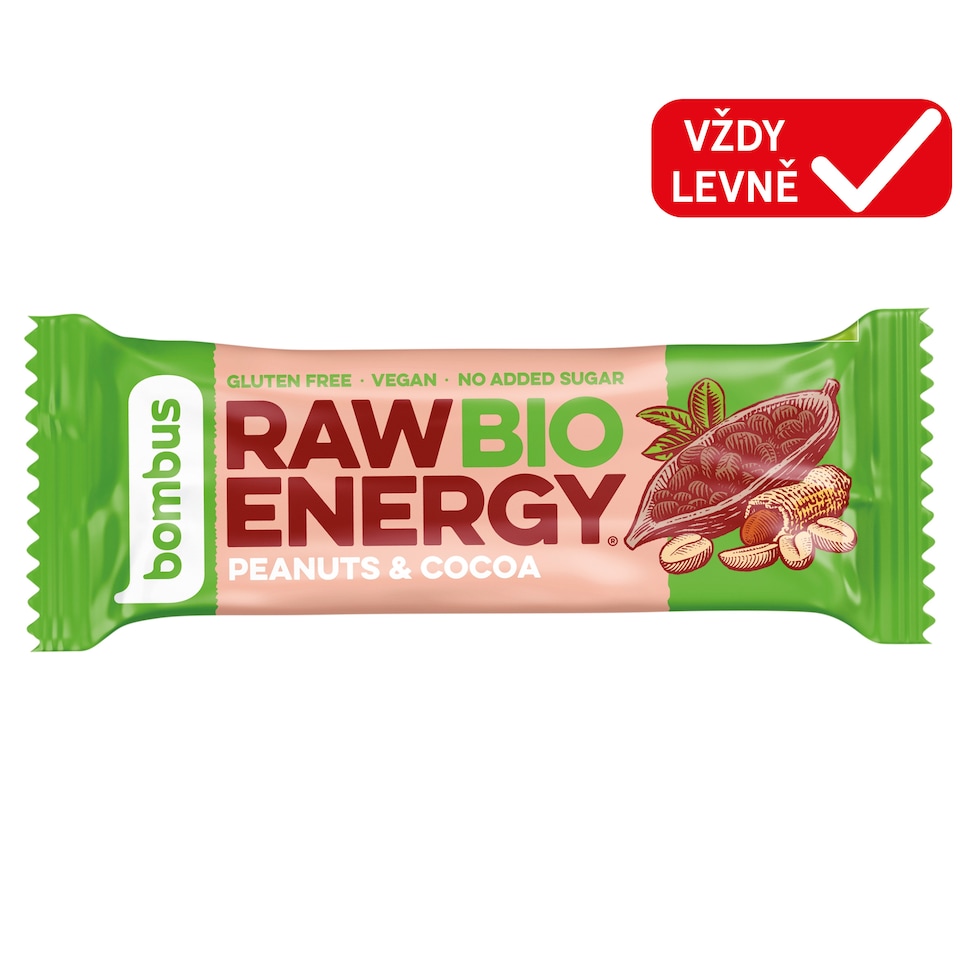 bombus Natural Energy Raw Bio Energy Peanuts & Cocoa 50g