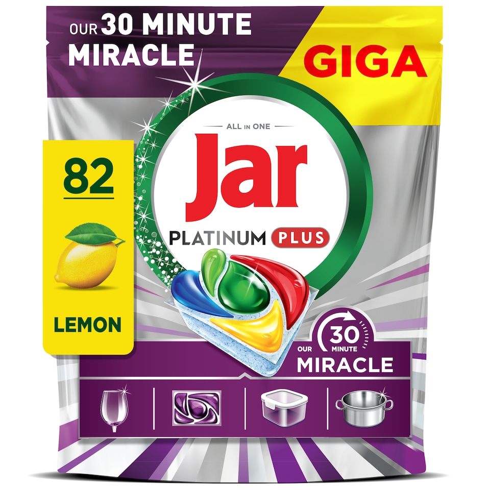 image 1 of Jar Our 30 Minute Miracle Platinum Plus Dishwasher Tablets, 82 X