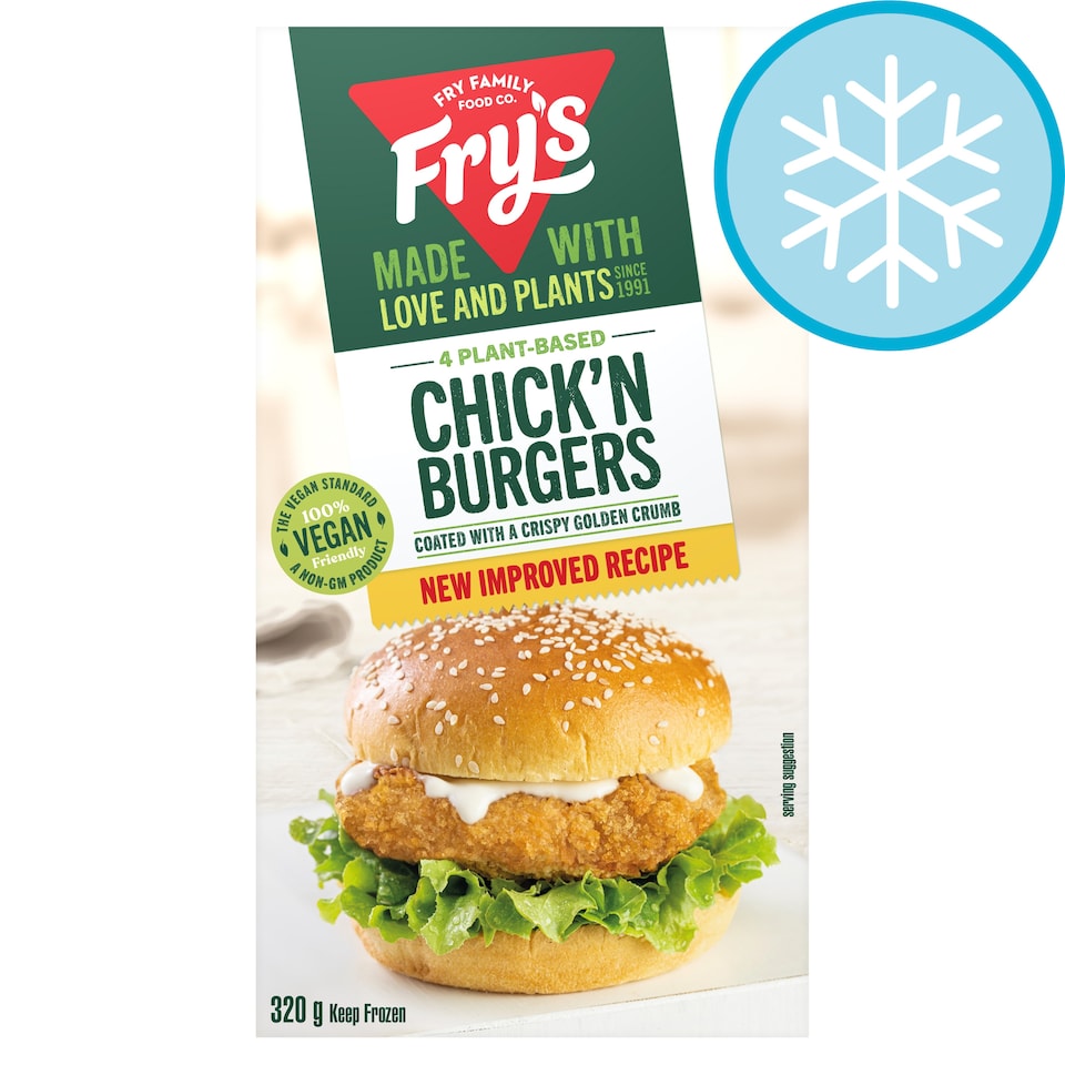 Fry's 4 Plant Based Chick' N Burgers 320G