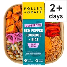 Pollen & Grace Superfood Red Pepper Houmous & Rice Salad Bowl 275g 