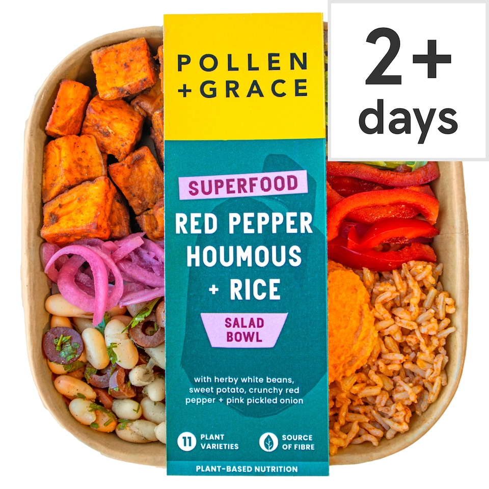 image 1 of Pollen & Grace Superfood Red Pepper Houmous & Rice Salad Bowl 275g 