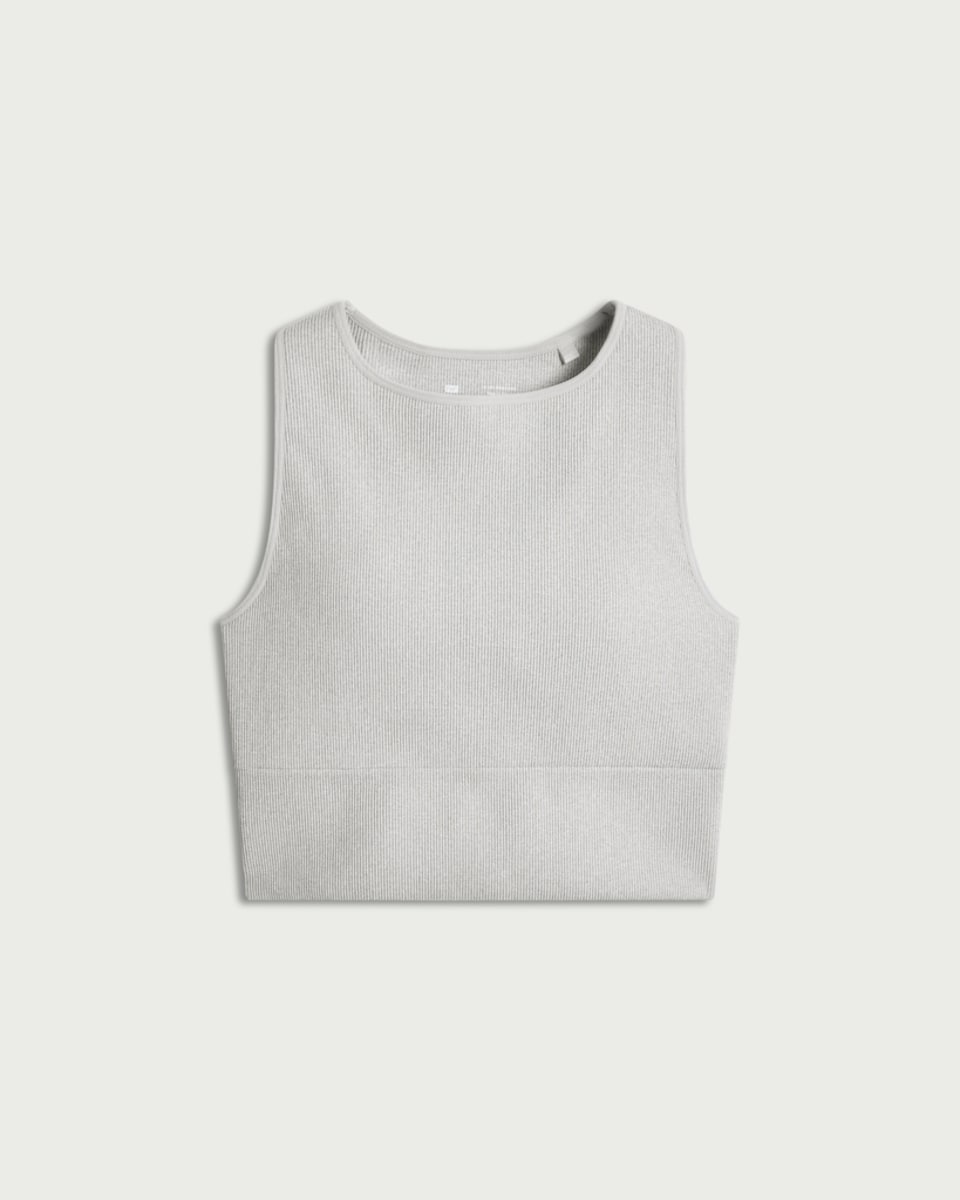image 1 of F&F Active SEAMLESS Ribbed Vest in Grey Marl