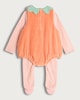 image 2 of F&F Baby 2-Piece Cotton Rich Pumpkin Face Stripe Print Costume and Hat Set in Amber